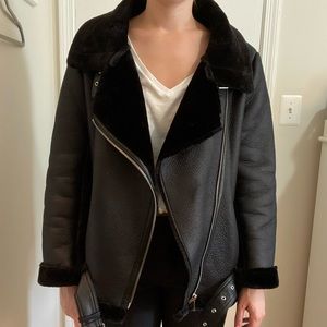 Black fur lined zipper jacket